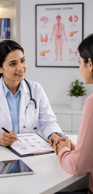 Patient consultation at Manisha Diabetes & Endocrine Centre